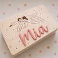 Personalisierte Erinnerungsbox Olivenkranz 3D Name aus Acryl
