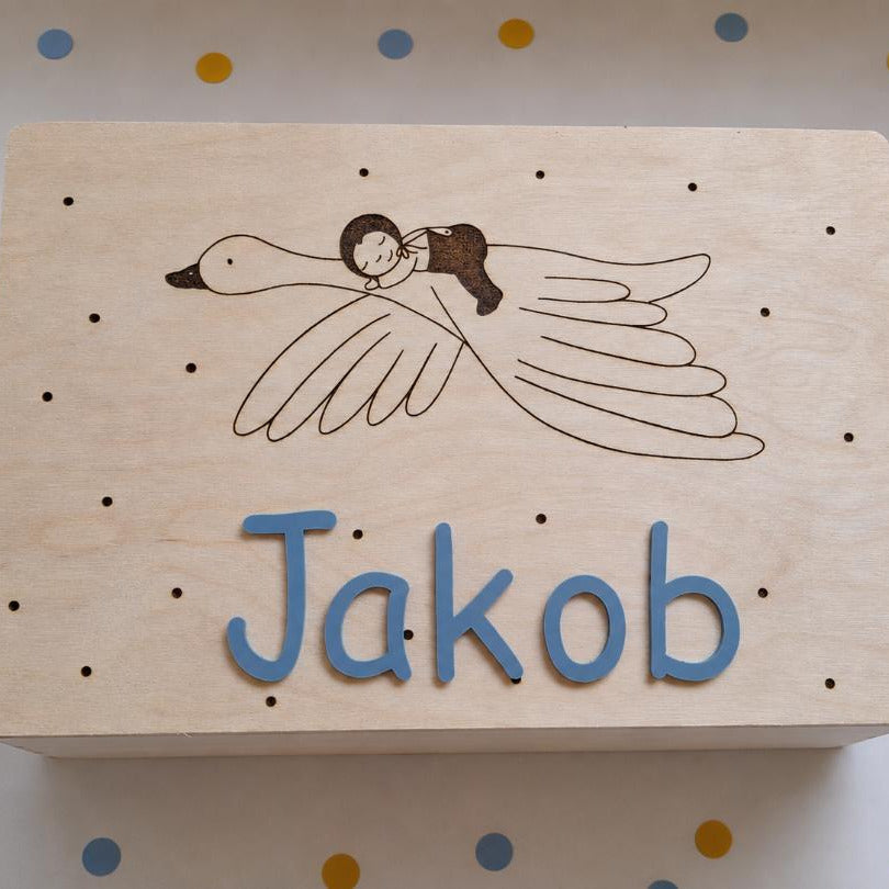Personalisierte Erinnerungsbox Olivenkranz 3D Name aus Acryl