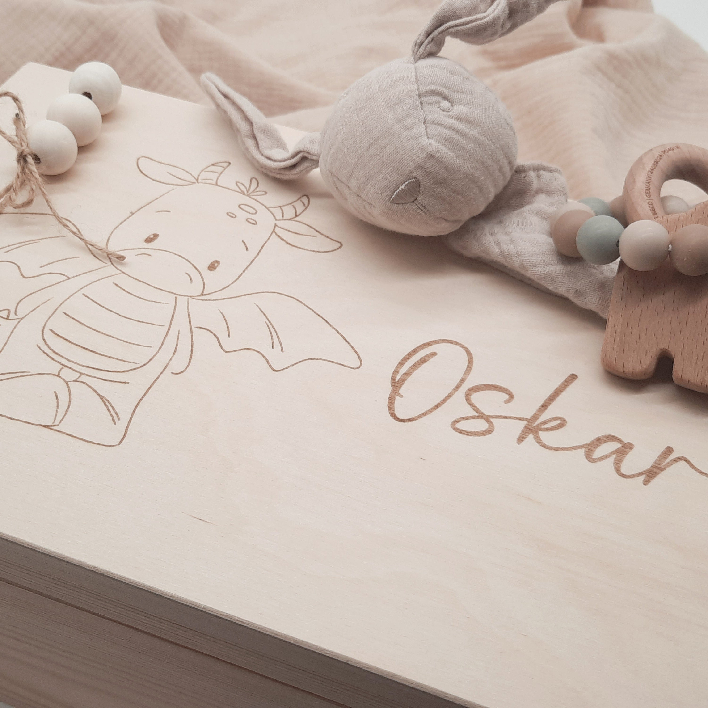 Personalisierte Erinnerungsbox Kleiner Drache