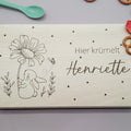 Frühstücksbrettchen Häschen und Blume mit Namen