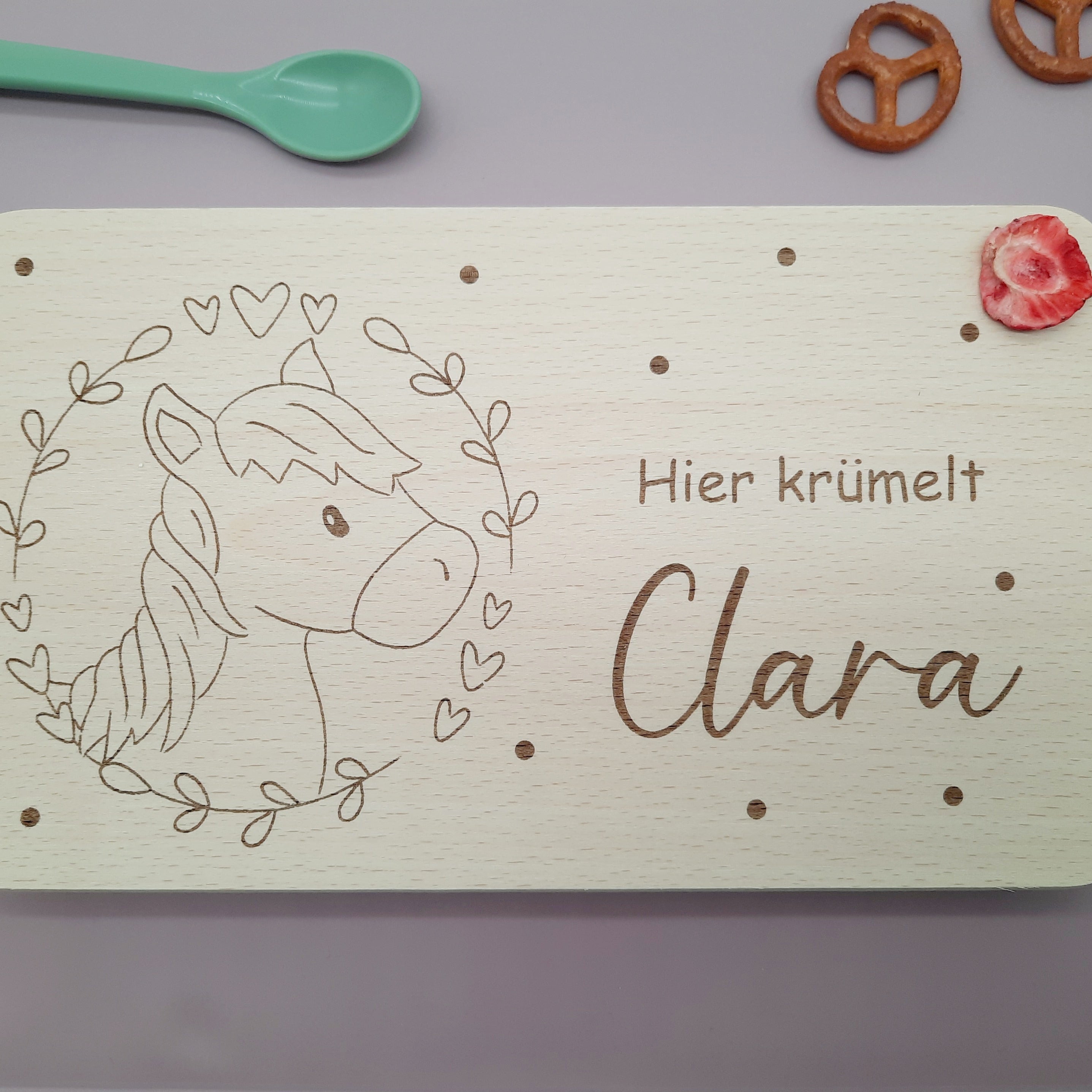 Frühstücksbrettchen Pony mit Namen