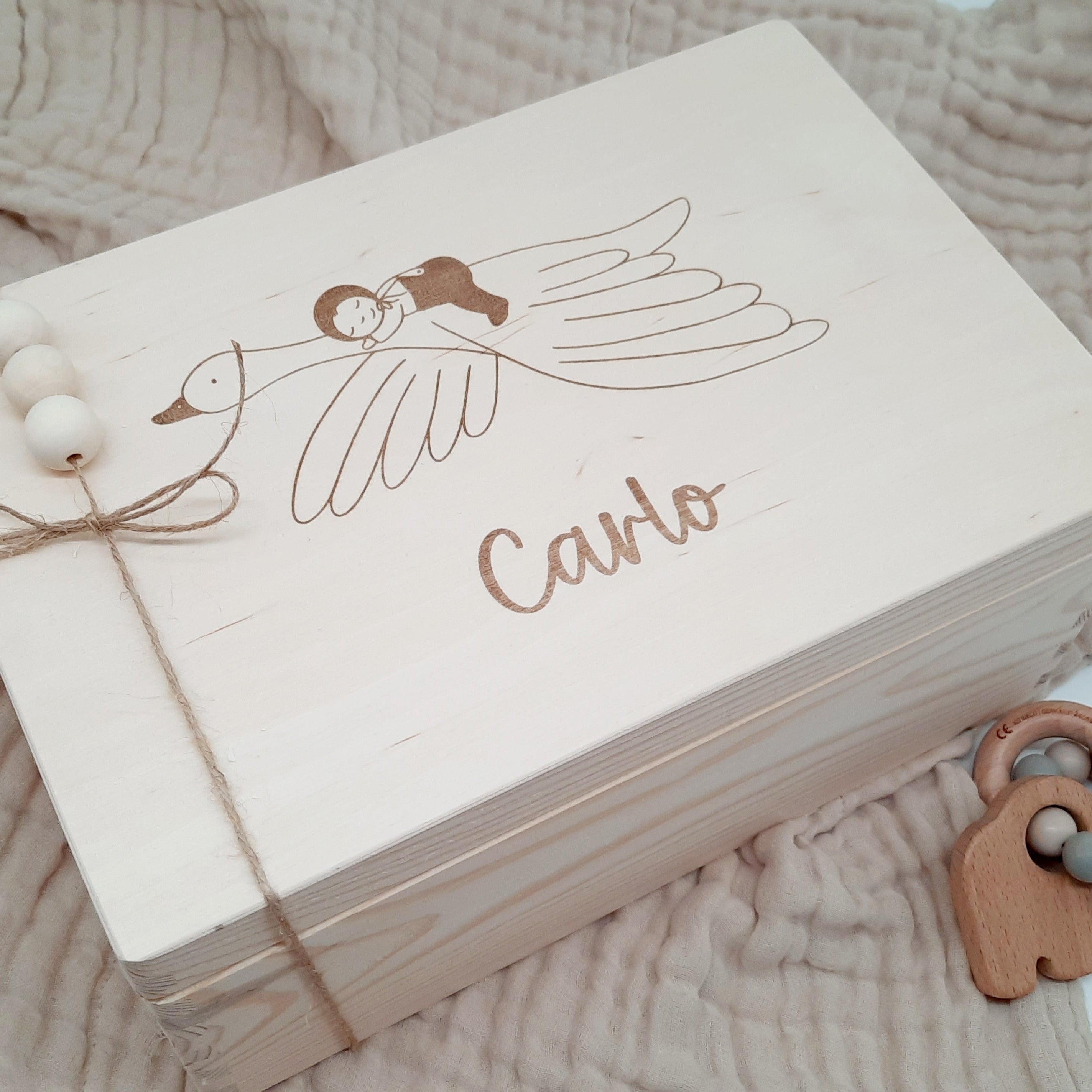 Personalisierte Erinnerungsbox kleine Gans