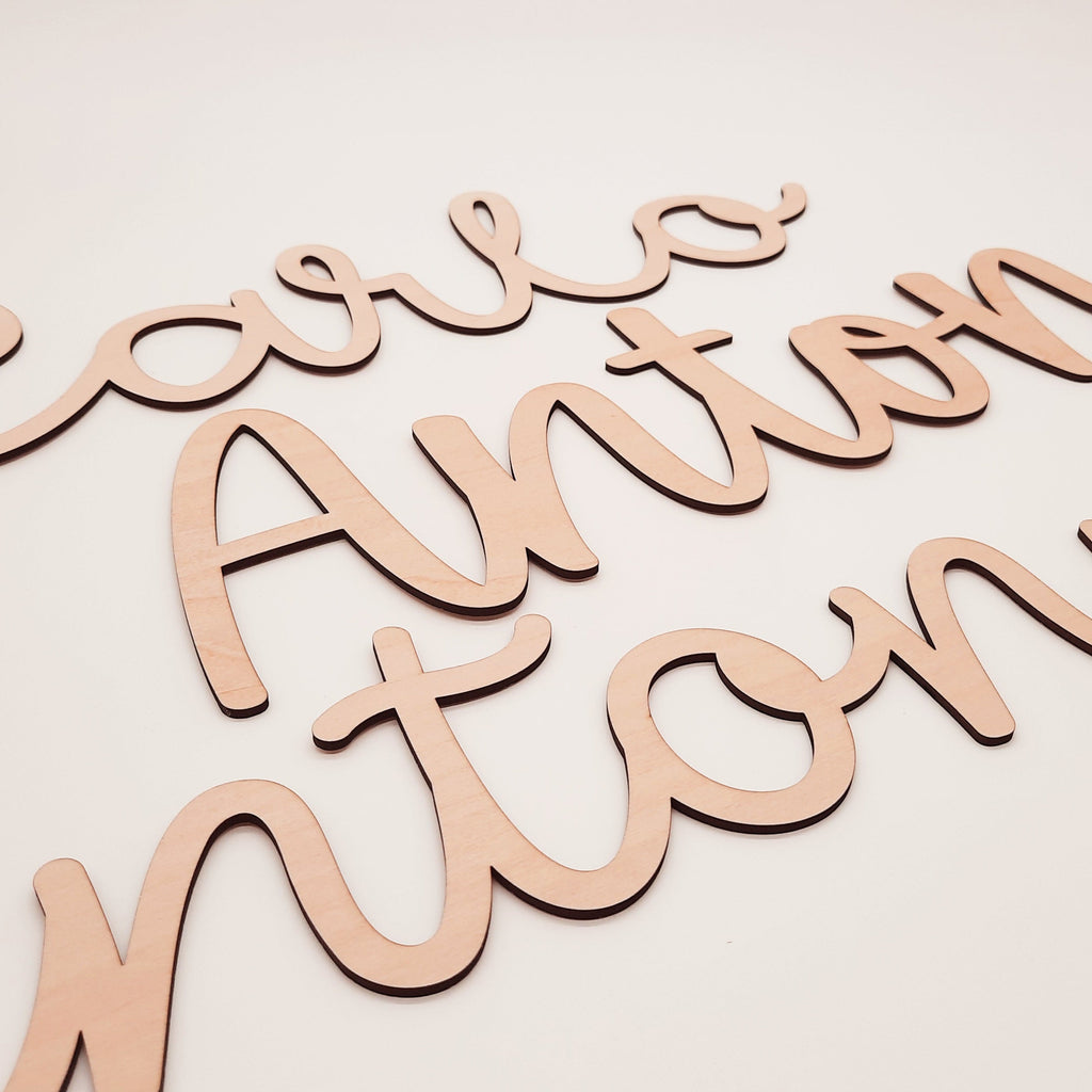 Holz Schriftzug mit Wunschname