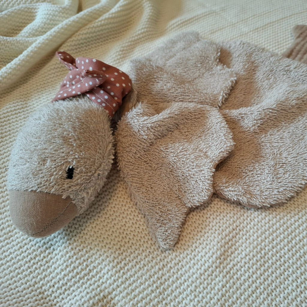 Schnuffeltuch / Schnullergans sand oder taupe