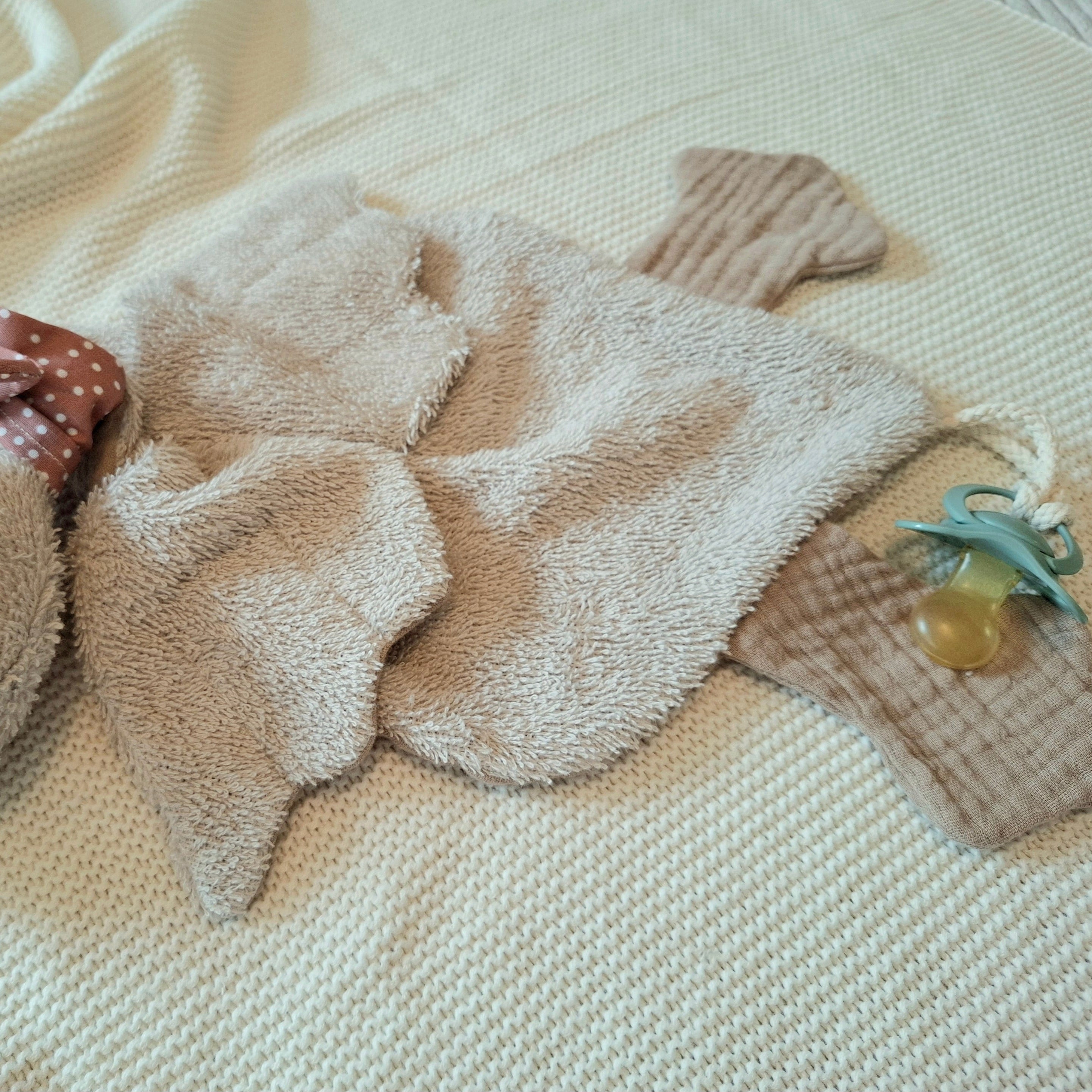 Schnuffeltuch / Schnullergans sand oder taupe