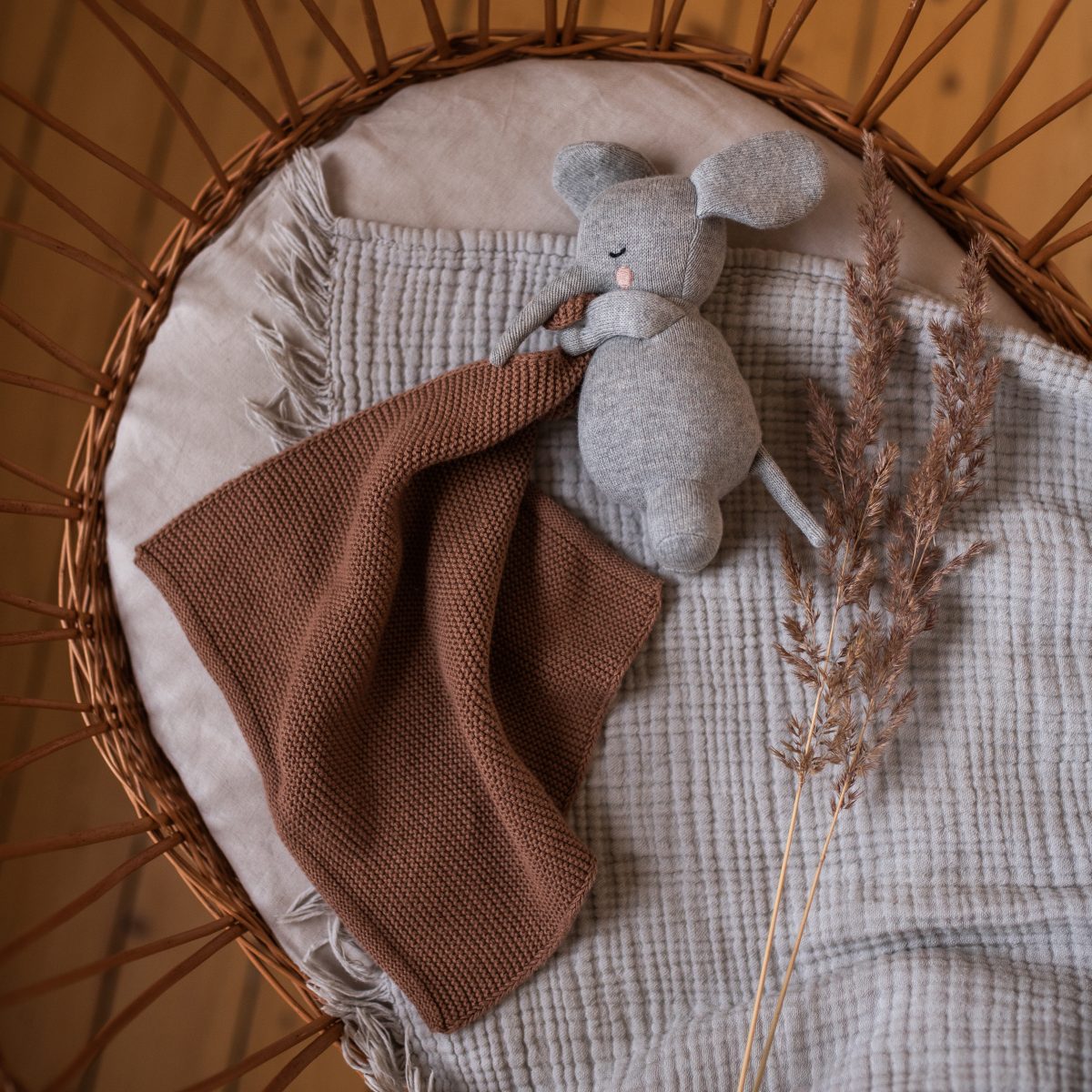 Ava & Yves Kuscheltuch mit Elefant aus Biobaumwolle