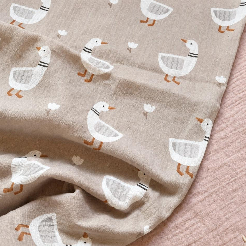 Babydecke Musselin Gans personalisierbar