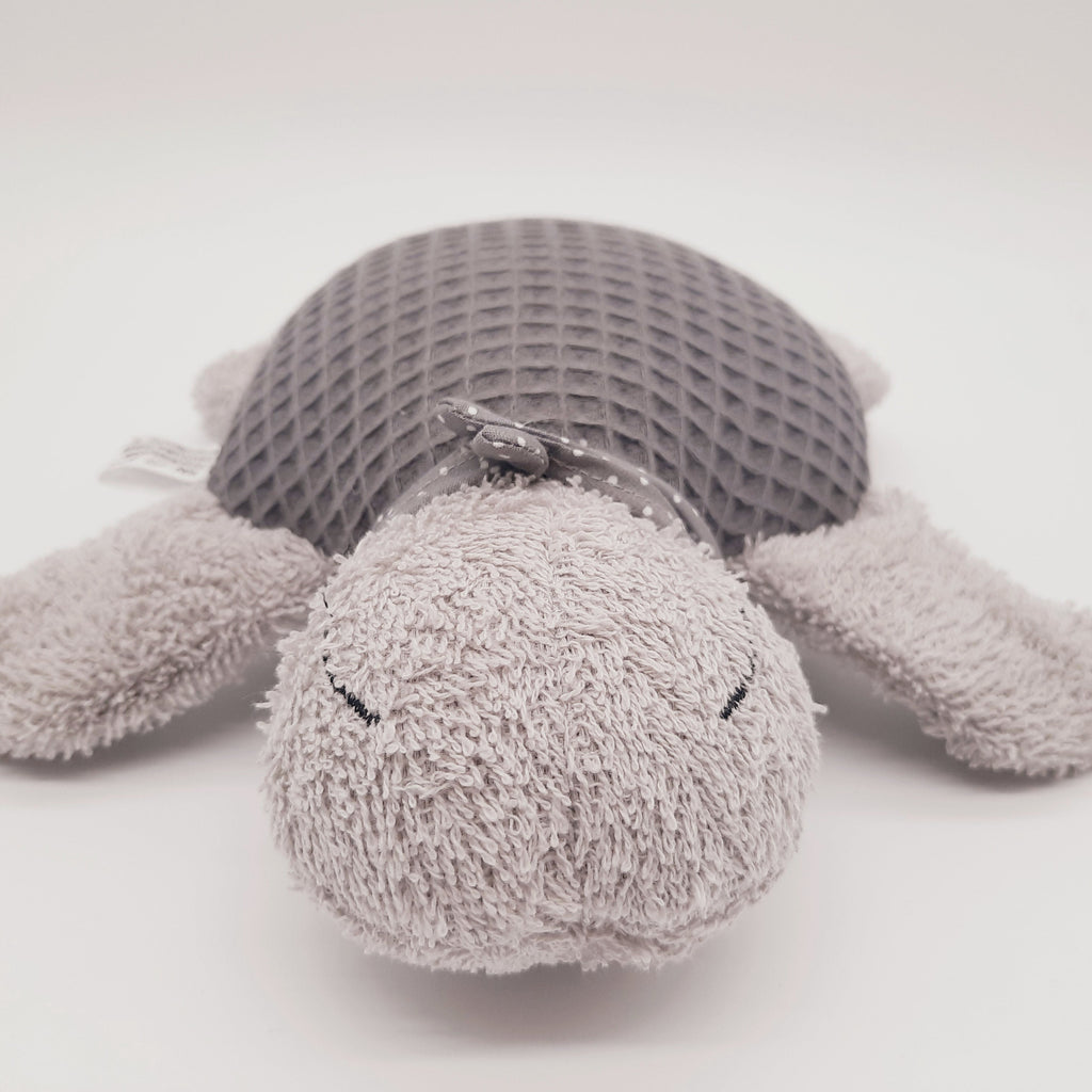 Kleine Schildkröte hellgrau mit Panzer (Waffelpiqué) in Wunschfarbe