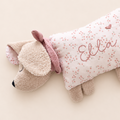 Kuschelkissen Kleiner Hund Schlappohr mit Halstuch in taupe  mit Musselin in Wunschfarbe
