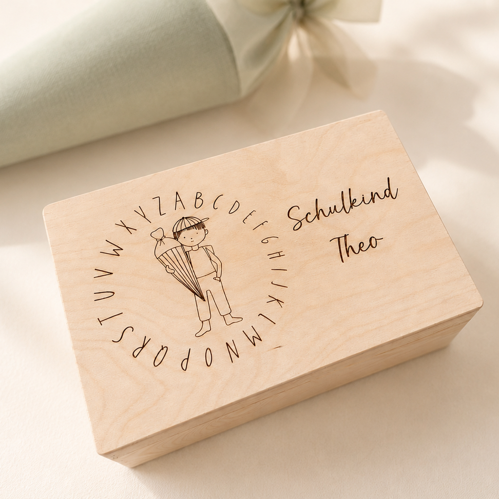 Personalisierte Erinnerungsbox Einschulung
