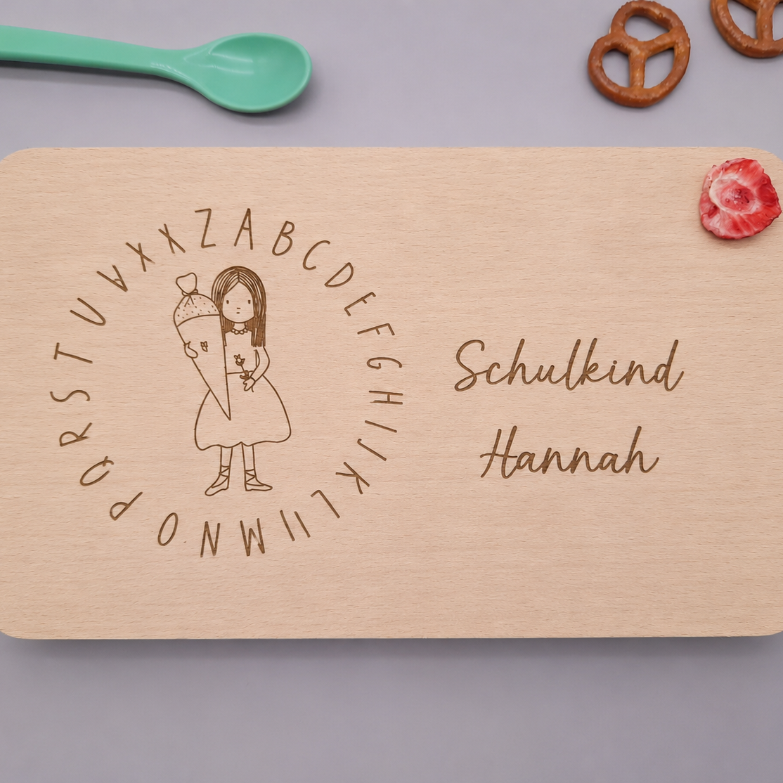 Frühstücksbrettchen Schulkind Mädchen