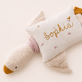 Kuschelkissen Kleine Gans mit Frottee in sand Musselin in Wunschfarbe