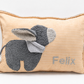 Kuschelkissen mit Namen senfgelb gestreift Eselchen