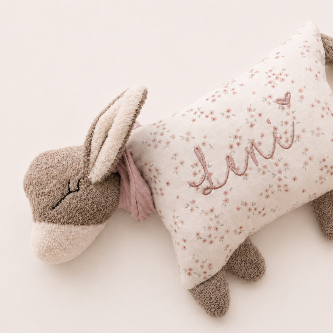 Kuschelkissen Eselchen mit Frottee und Musselin in Wunschfarbe