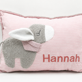 Kuschelkissen mit Namen rosa gestreift Eselchen